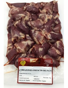 Corazones de pato frescos